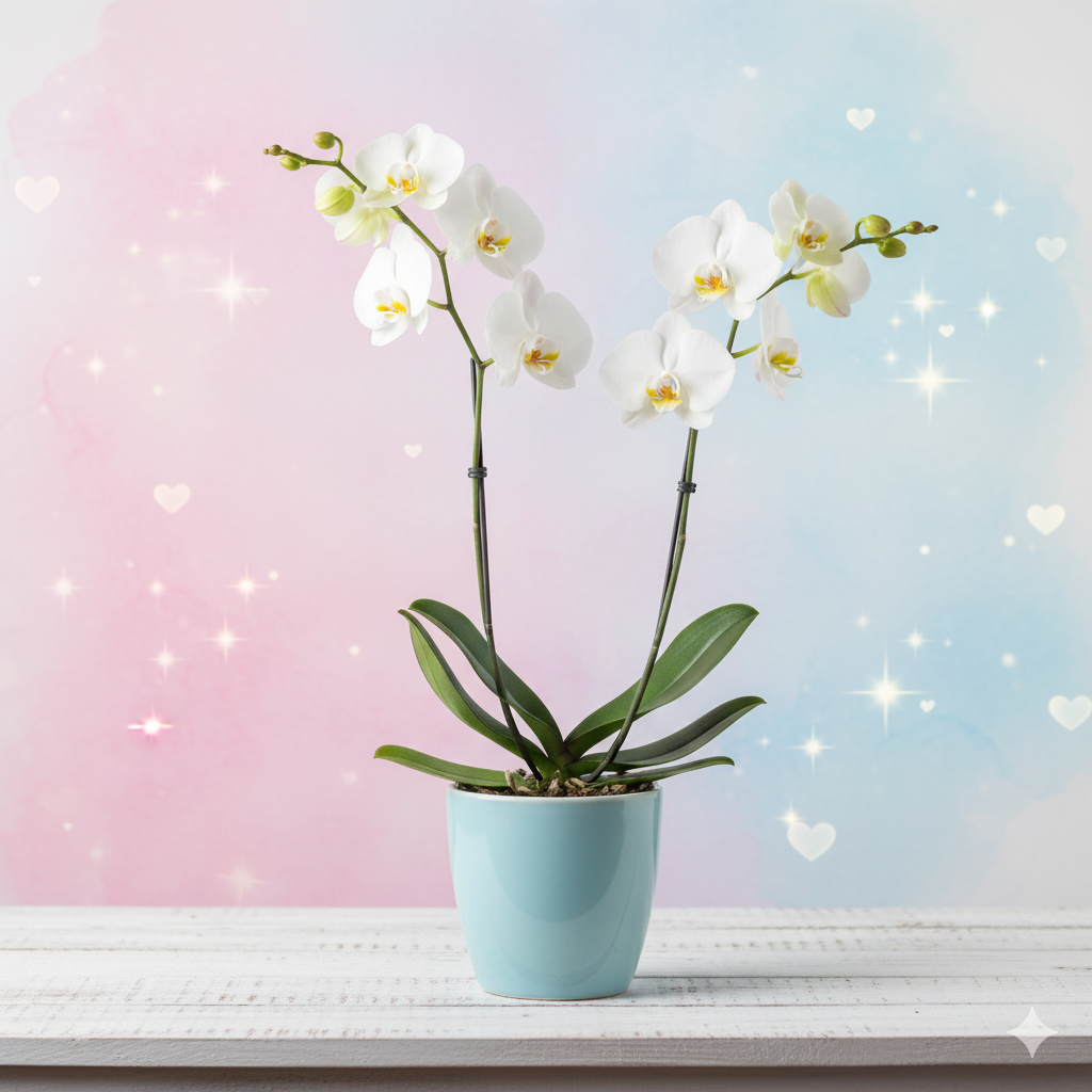 Vaso de Orquídea Branca